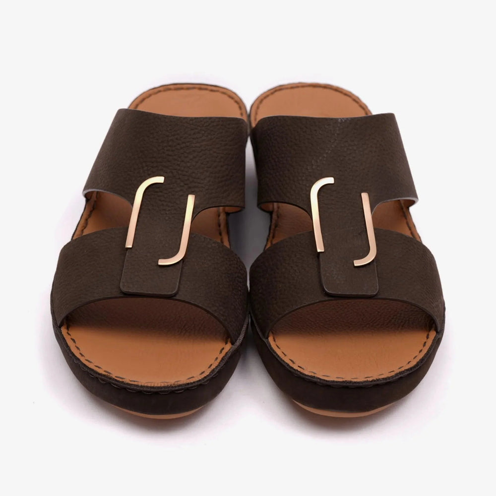 CLASSIC NAPPA PUCCINI MEN ARABIC SANDALS BROWN - Farada