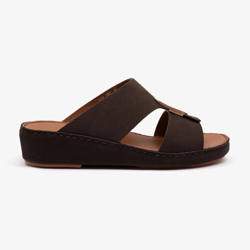 CLASSIC NAPPA PUCCINI MEN ARABIC SANDALS BROWN - Farada