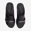 FARADA CLASSIC ARABIC SANDALS WITH GOLD THIN STRIP BLACK