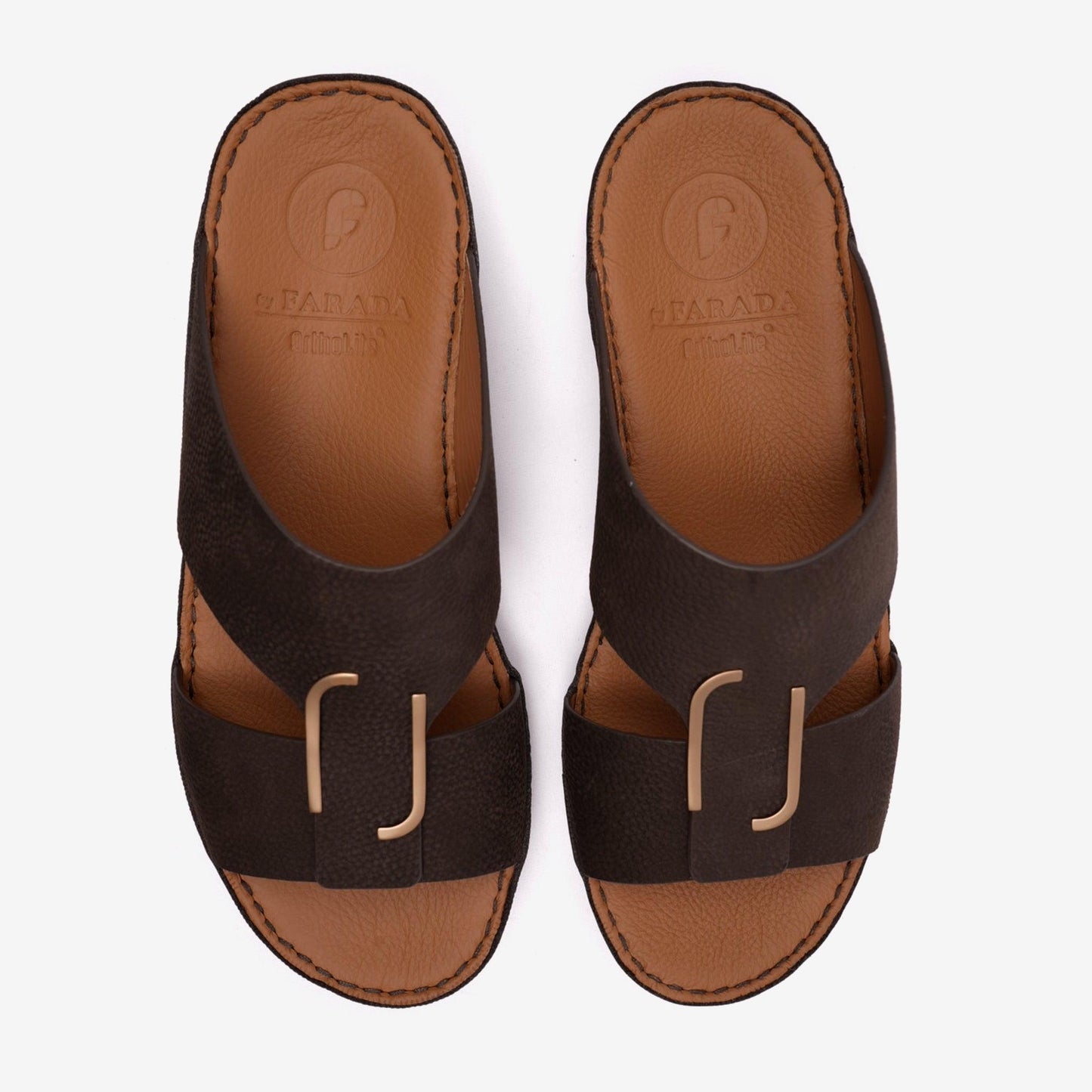 CLASSIC NAPPA PUCCINI MEN ARABIC SANDALS BROWN - Farada