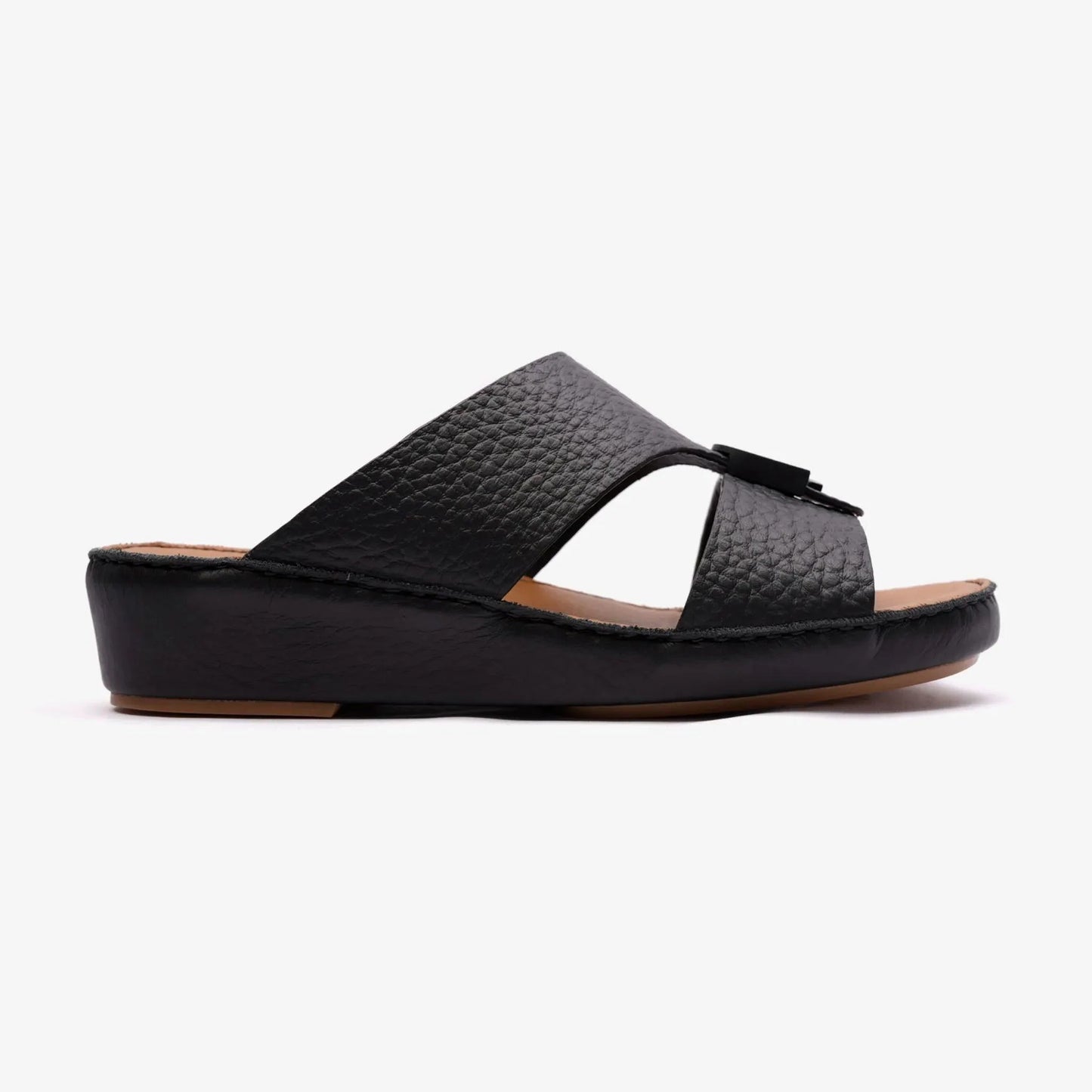 DAVINCI TIMELESS UNLINED HAMMERED CLASSIC ARABIC SANDALS BLACK - Farada