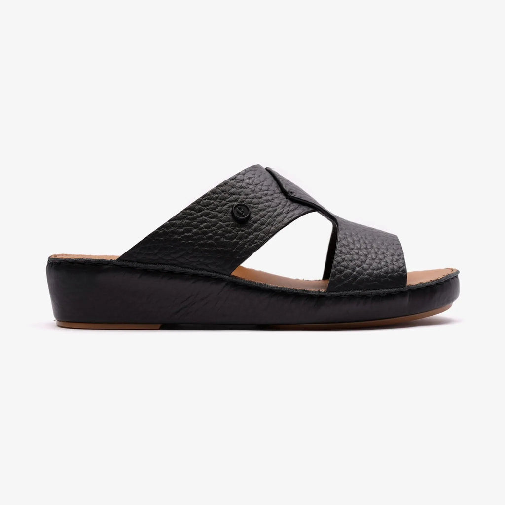 CLASSIC TAJ UNLINED GRAIN HAMMERED ARABIC SANDALS BLACK