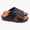 TRENDY UNLINED HAMMERED EINAUDI ARABIC SANDALS BLACK