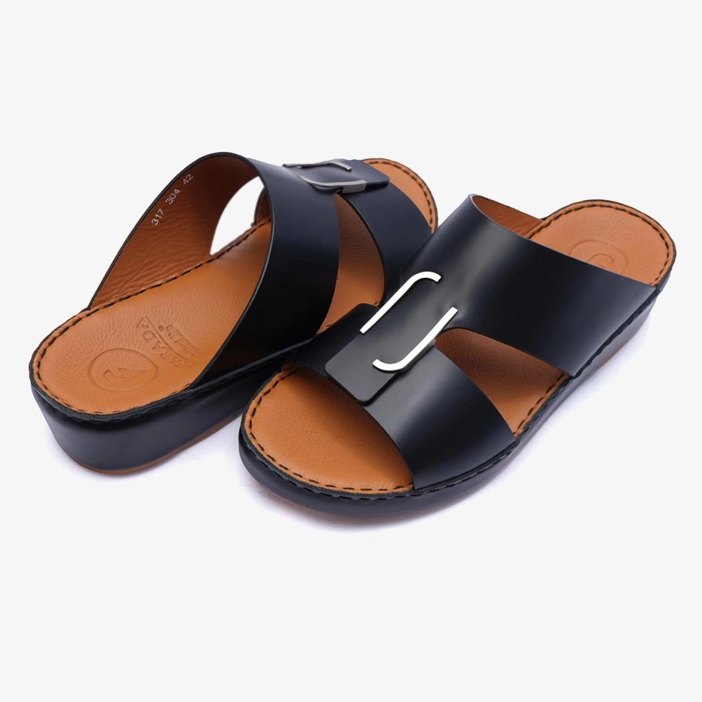 CLASSIC NAPPA PUCCINI ARABIC SANDALS BLACK - Farada