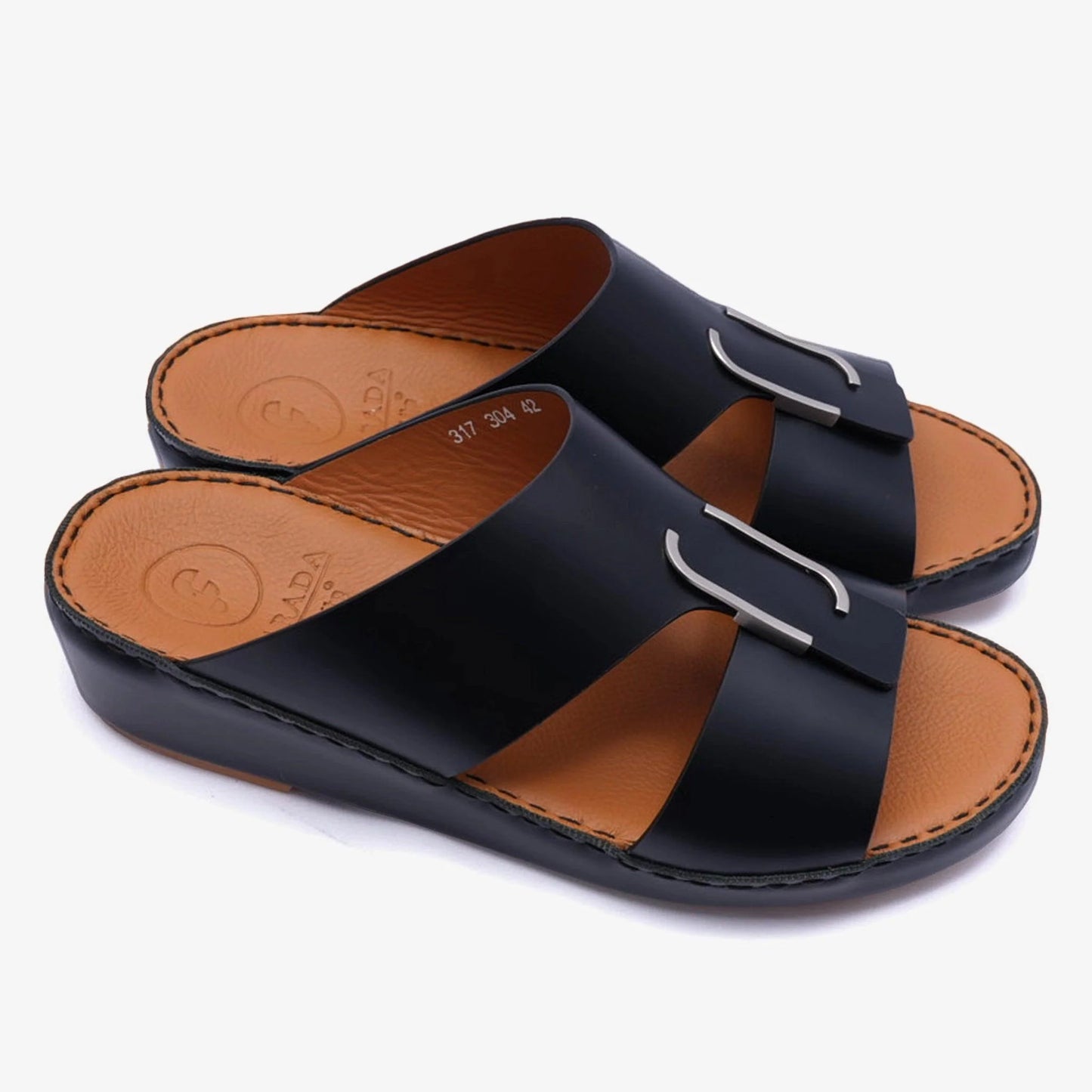 CLASSIC NAPPA PUCCINI ARABIC SANDALS BLACK - Farada