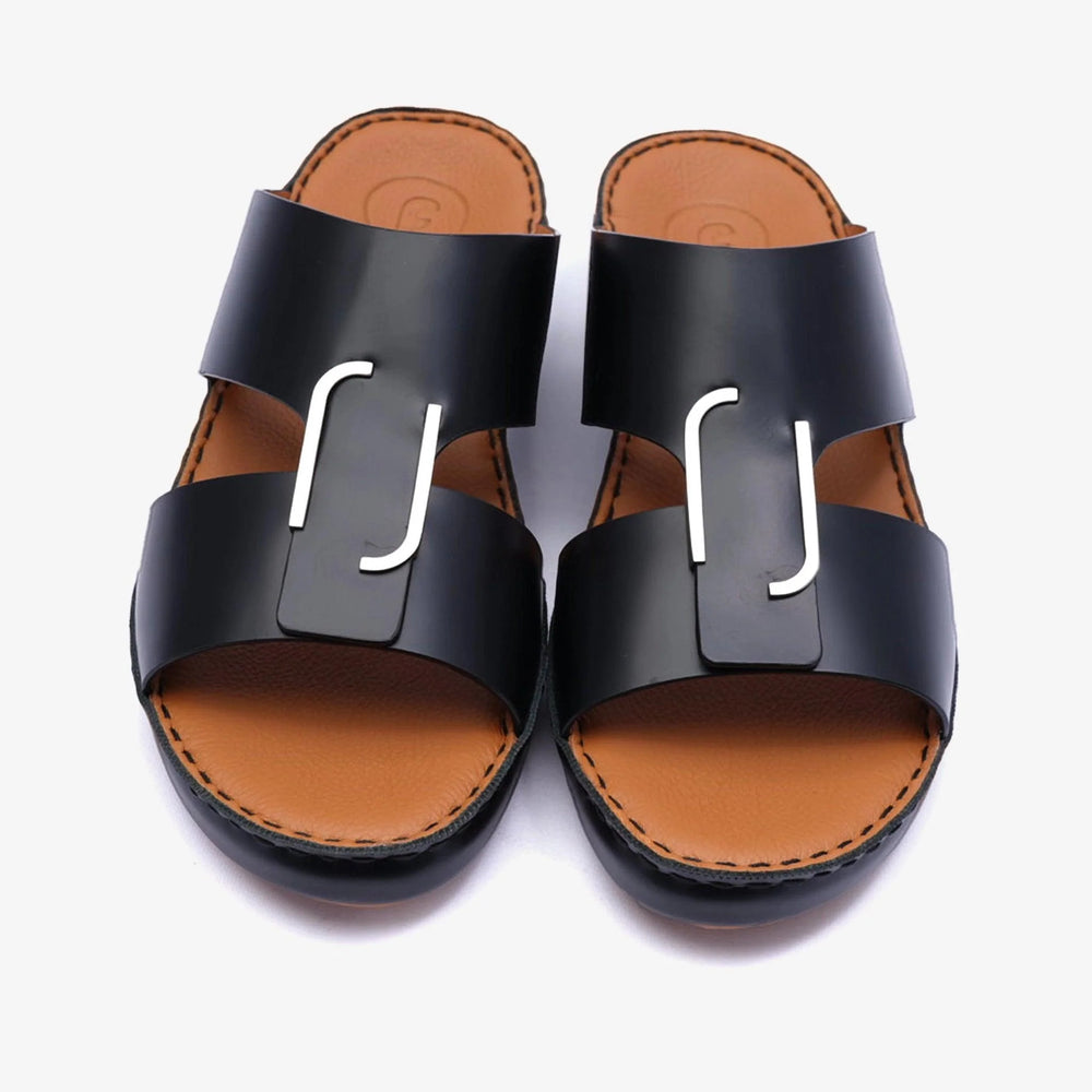 CLASSIC NAPPA PUCCINI ARABIC SANDALS BLACK - Farada