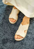 FARADA CLASSIC MENS LEATHER SANDALS WHITE SAND