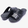 FARADA CLASSIC ARABIC SANDALS WITH SILVER THIN STRIP BLACK