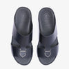 FARADA CARLO LEATHER SANDAL WITH METAL BUCKLE BLACK