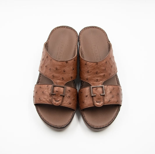 Leather Slip-On Arabic Sandals Kango Tabac (IT4061OST)