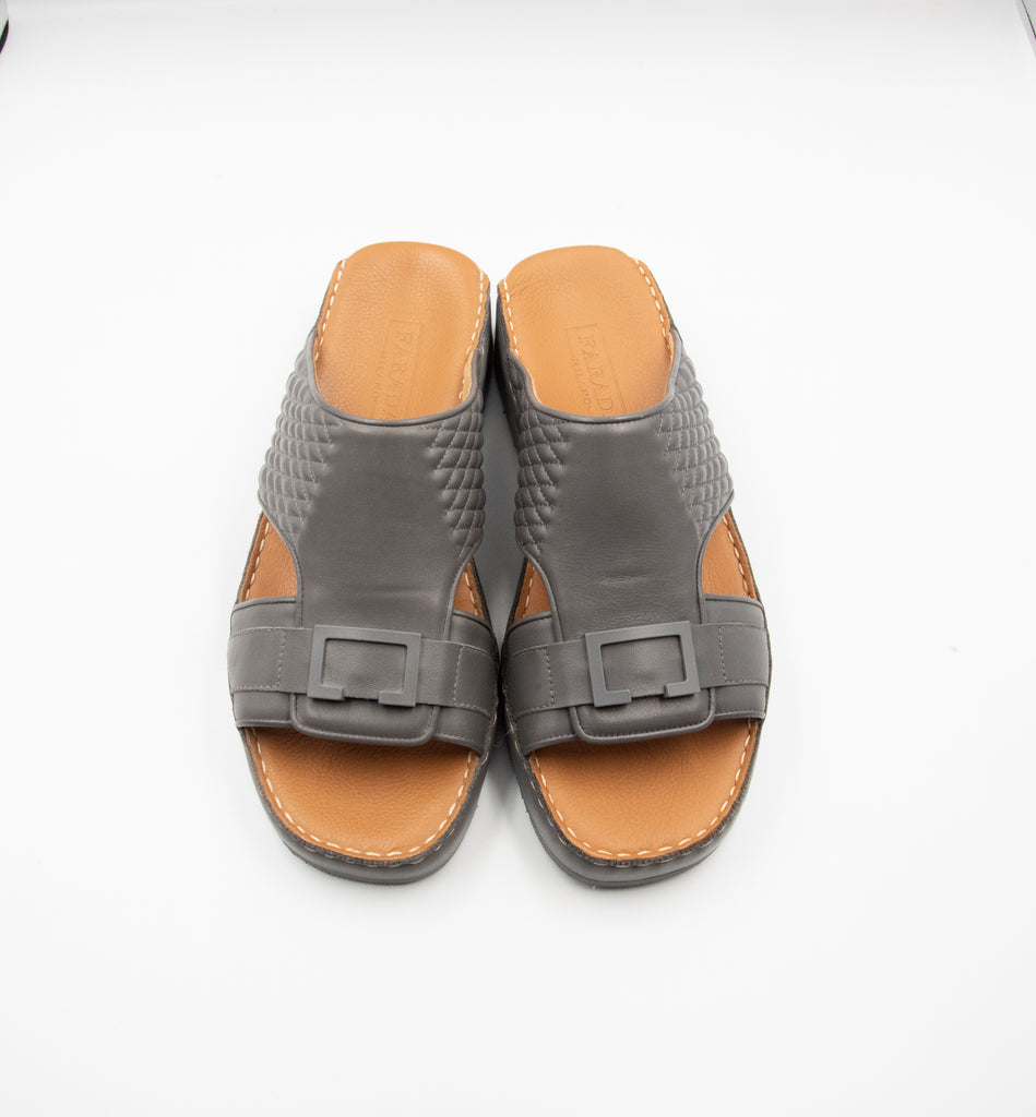 Quilted Grey Arabic Sandals (4128PDC)