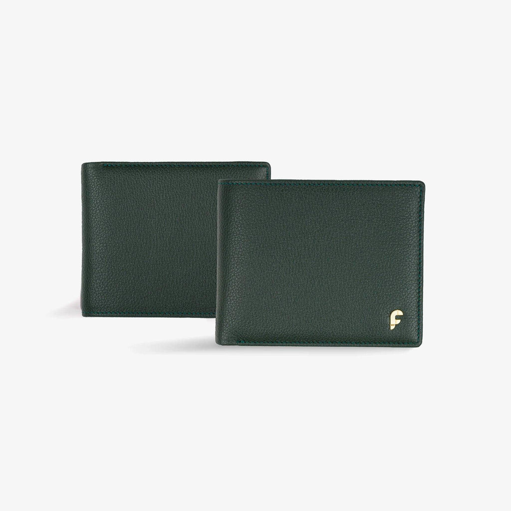 FARADA GRAIN LEATHER BIFOLD WALLET FOR MENS DARK- GREEN