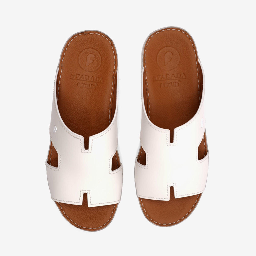 FARADA MENS DAVINCI BANI ARABIC SANDALS WHITE