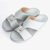 FARADA DA-VINCI BRASS IOCONIC DOUBLE F TRIM ARABIC SANDALS GREY-GREEN