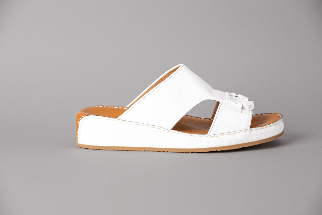 Nicolo White Crumb Arabic Sandal (4081AA)