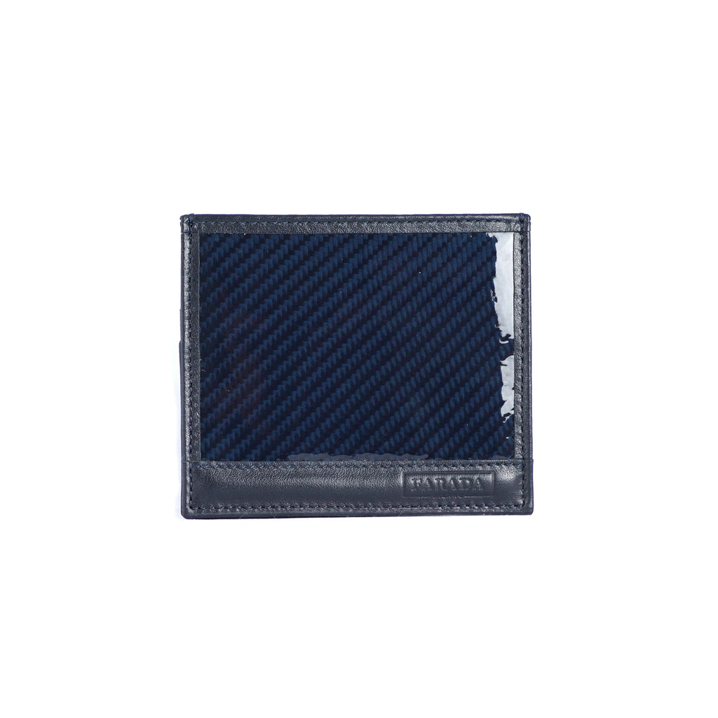 Navy Carbon Fibre Card Holder